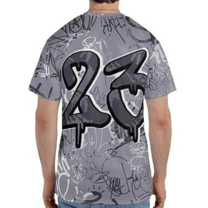 Stealth 14s T Shirt Match 23 Hiphop 3D All-Over Print Graffiti Pattern - NastyJamz