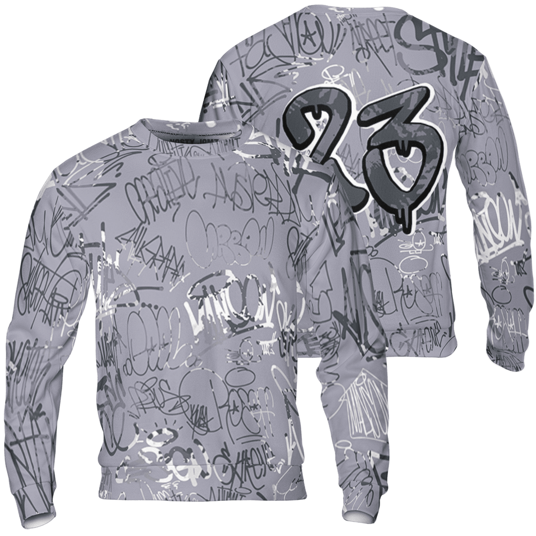 Stealth 14s Sweatshirt Match 23 Hiphop 3D All-Over Print Graffiti Pattern - NastyJamz