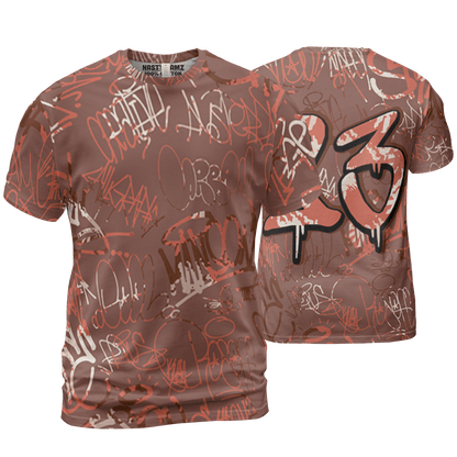 High OG Dusted Clay 1s T Shirt Match 23 Hiphop 3D All-Over Print Graffiti Pattern - NastyJamz