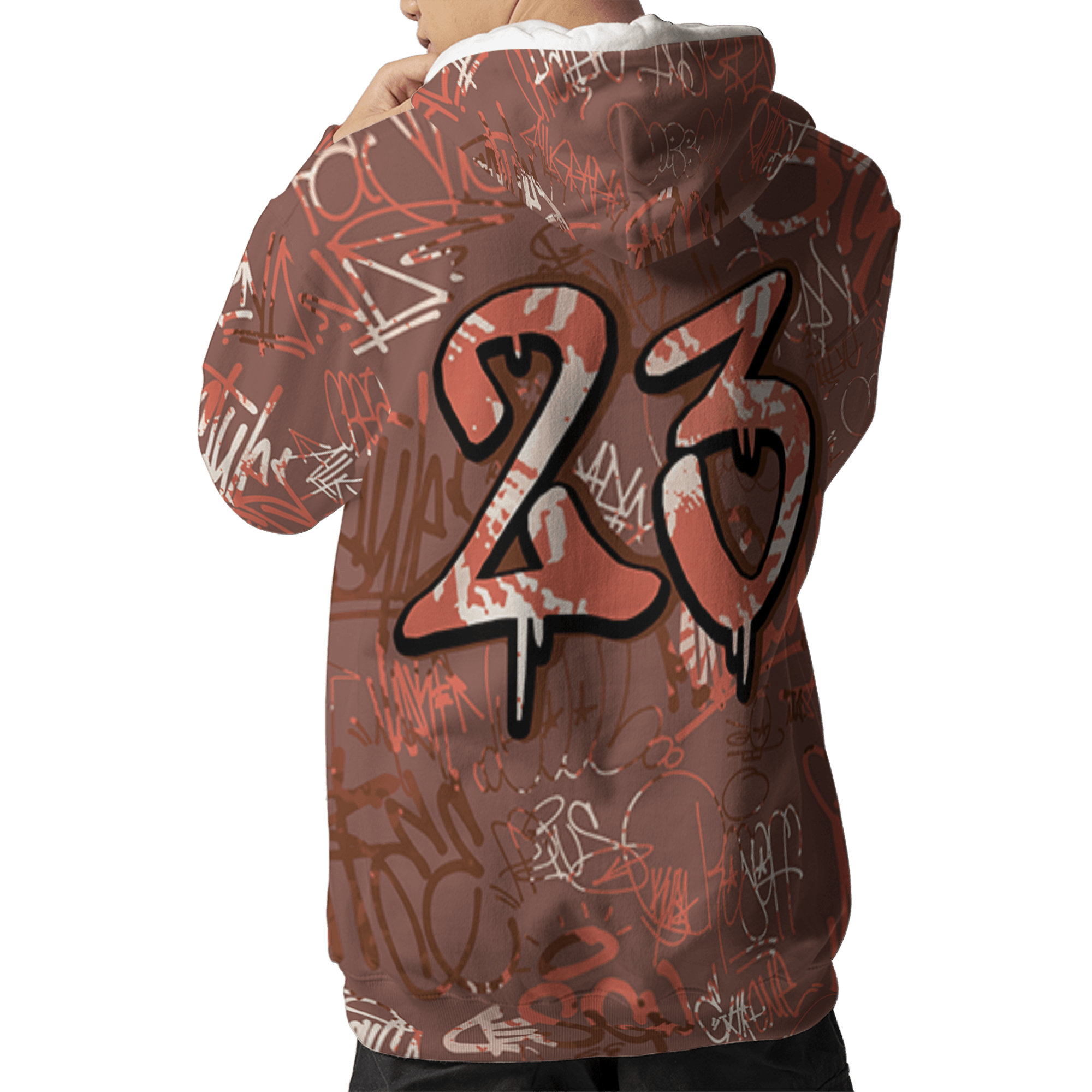 High OG Dusted Clay 1s Hoodie Match 23 Hiphop 3D All-Over Print Graffiti Pattern - NastyJamz