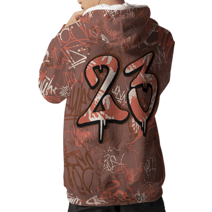 High OG Dusted Clay 1s Hoodie Match 23 Hiphop 3D All-Over Print Graffiti Pattern - NastyJamz