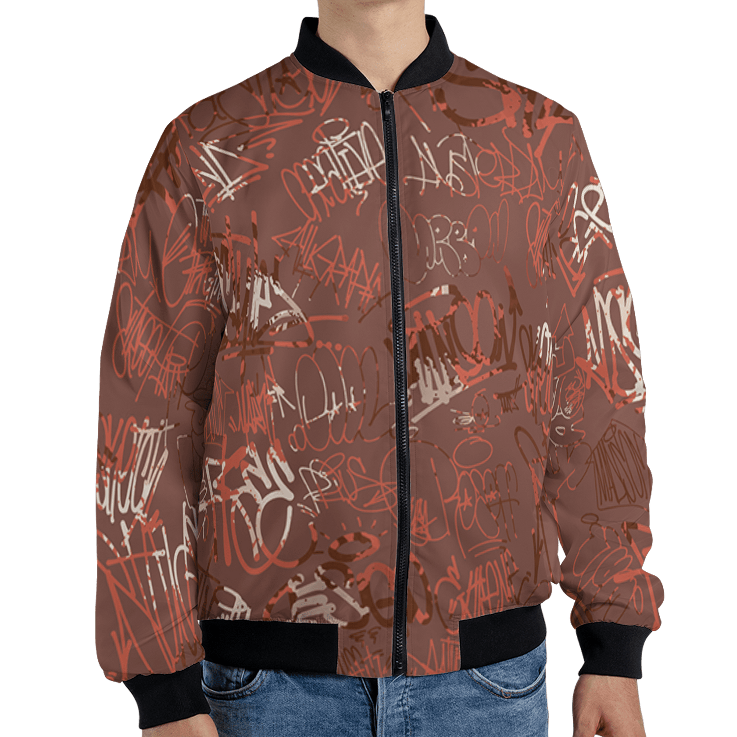High OG Dusted Clay 1s Jacket Match 23 Hiphop 3D All-Over Print Graffiti Pattern - NastyJamz