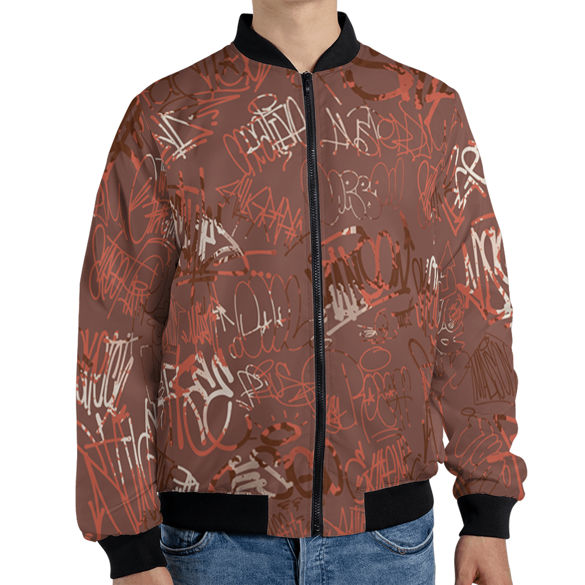 High OG Dusted Clay 1s Jacket Match 23 Hiphop 3D All-Over Print Graffiti Pattern - NastyJamz