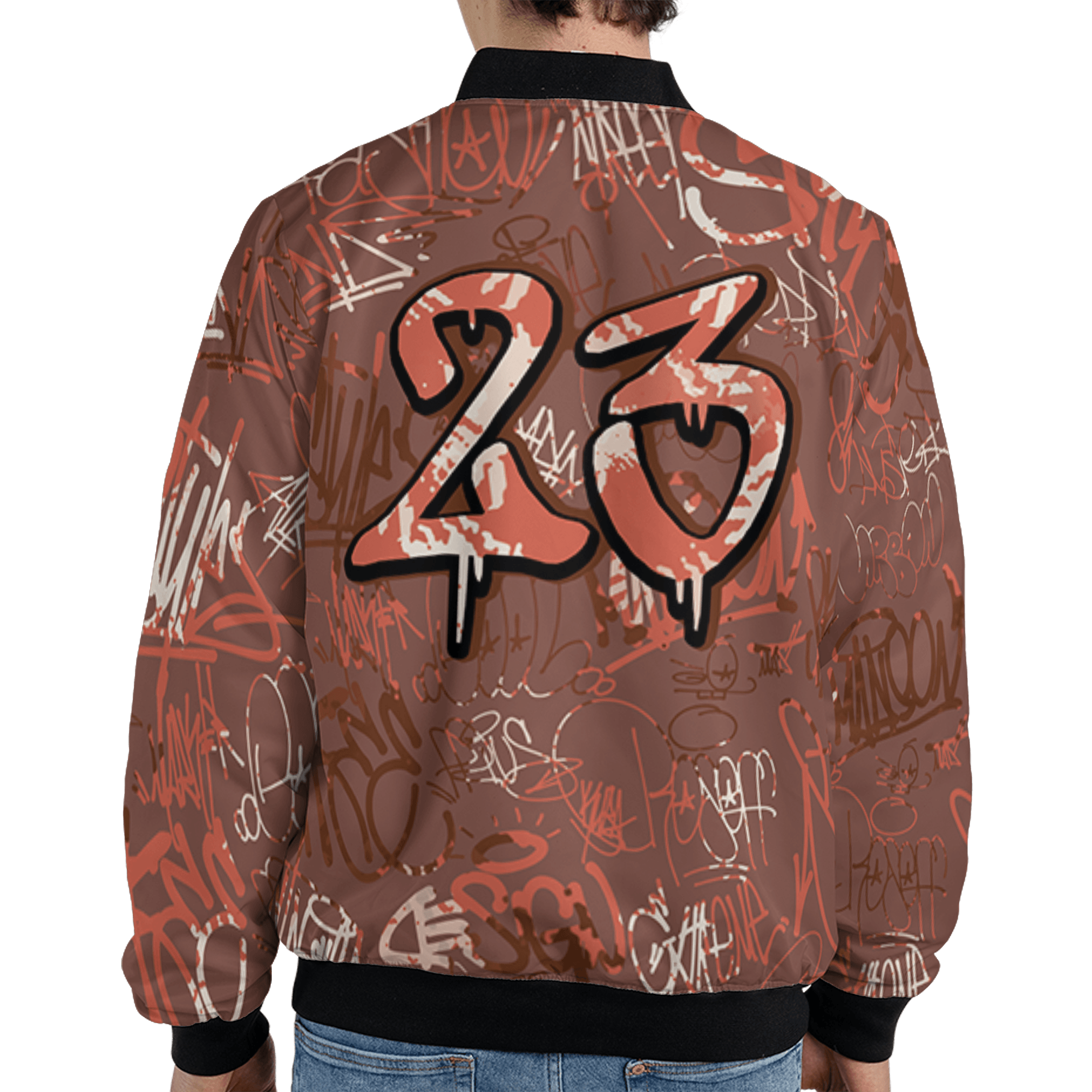 High OG Dusted Clay 1s Jacket Match 23 Hiphop 3D All-Over Print Graffiti Pattern - NastyJamz