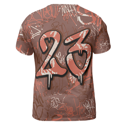 High OG Dusted Clay 1s T Shirt Match 23 Hiphop 3D All-Over Print Graffiti Pattern - NastyJamz