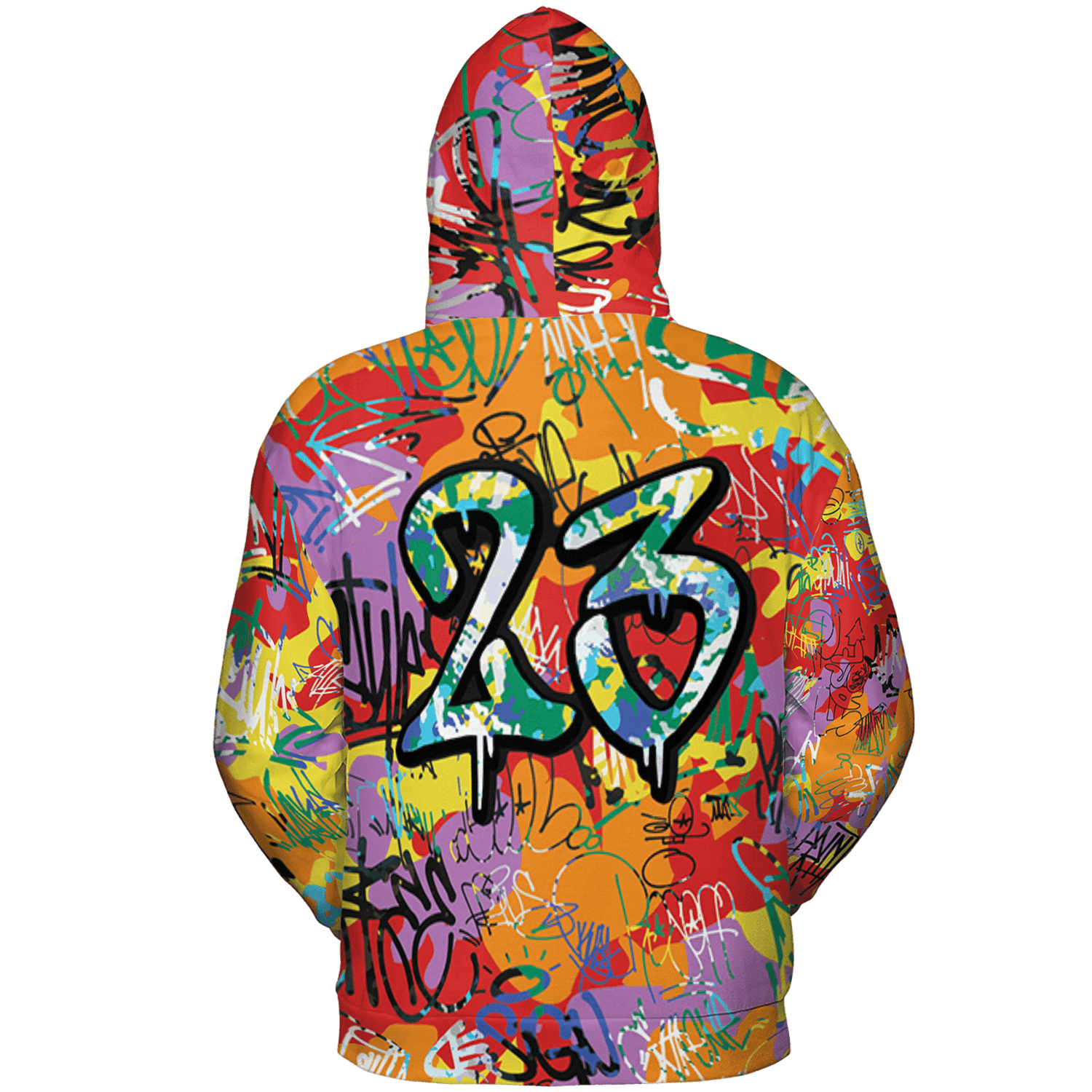 Mid GS Six Championships 1s Hoodie Match 23 Hiphop 3D All-Over Print Graffiti Pattern - NastyJamz