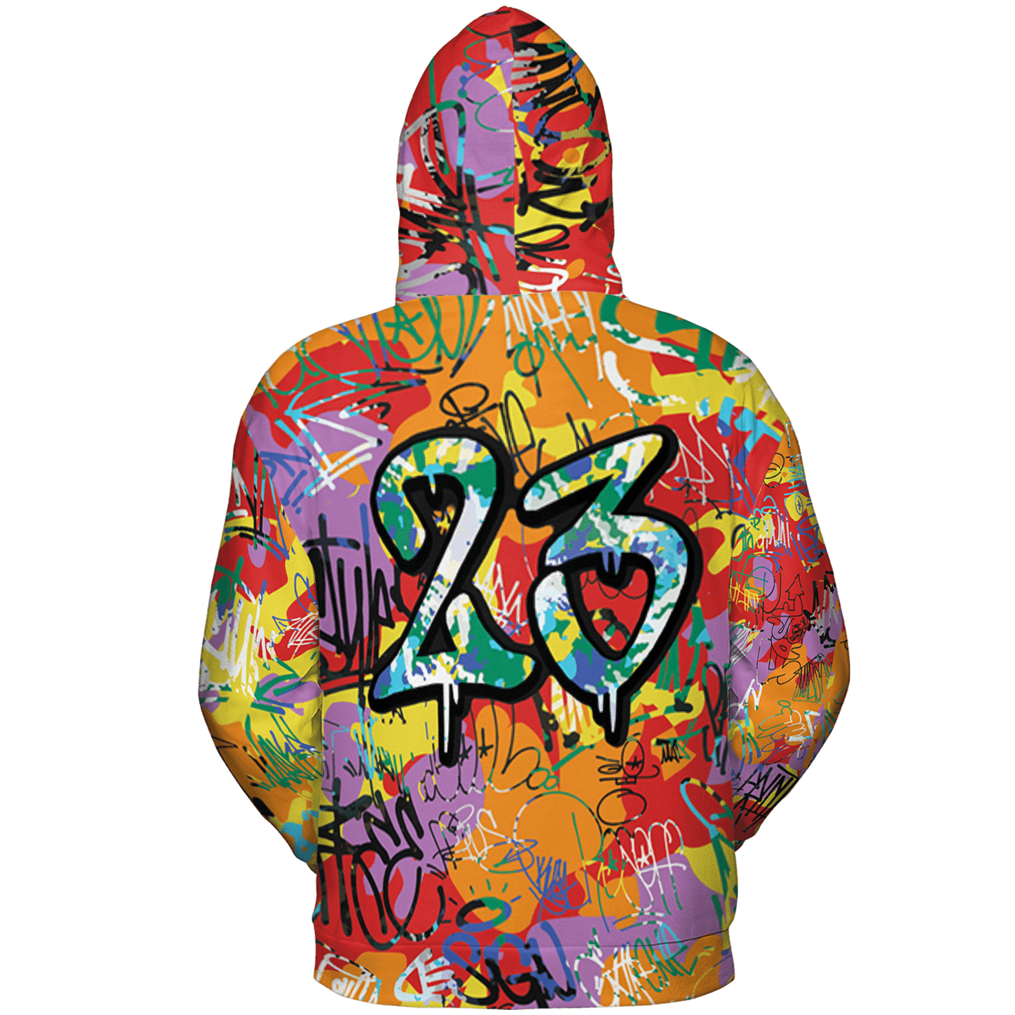 Mid GS Six Championships 1s Hoodie Match 23 Hiphop 3D All-Over Print Graffiti Pattern - NastyJamz