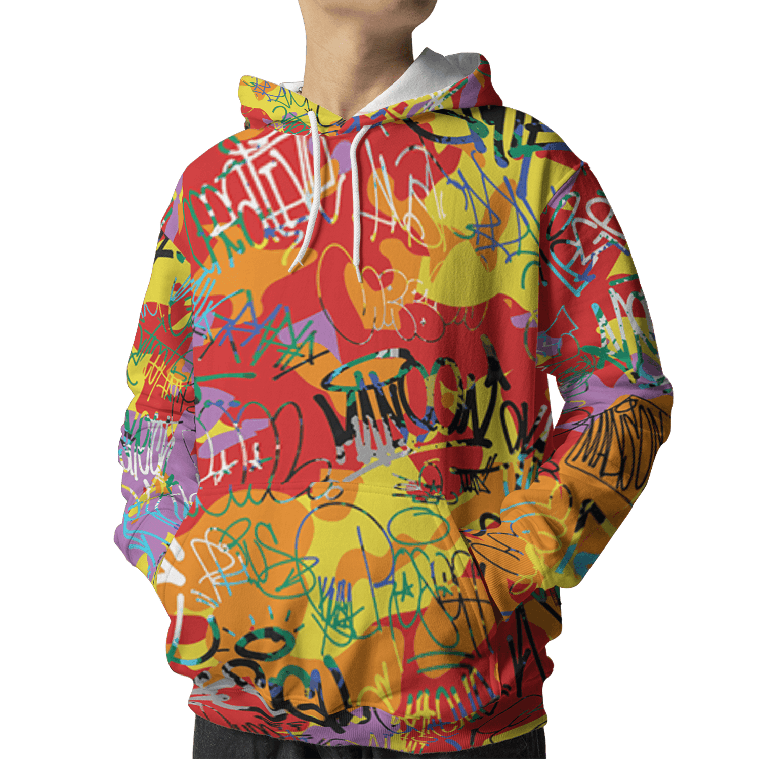 Mid GS Six Championships 1s Hoodie Match 23 Hiphop 3D All-Over Print Graffiti Pattern - NastyJamz