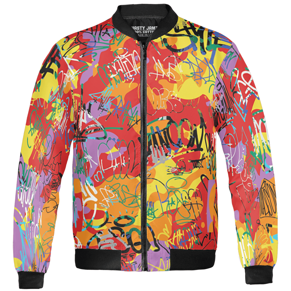 Mid GS Six Championships 1s Jacket Match 23 Hiphop 3D All-Over Print Graffiti Pattern - NastyJamz