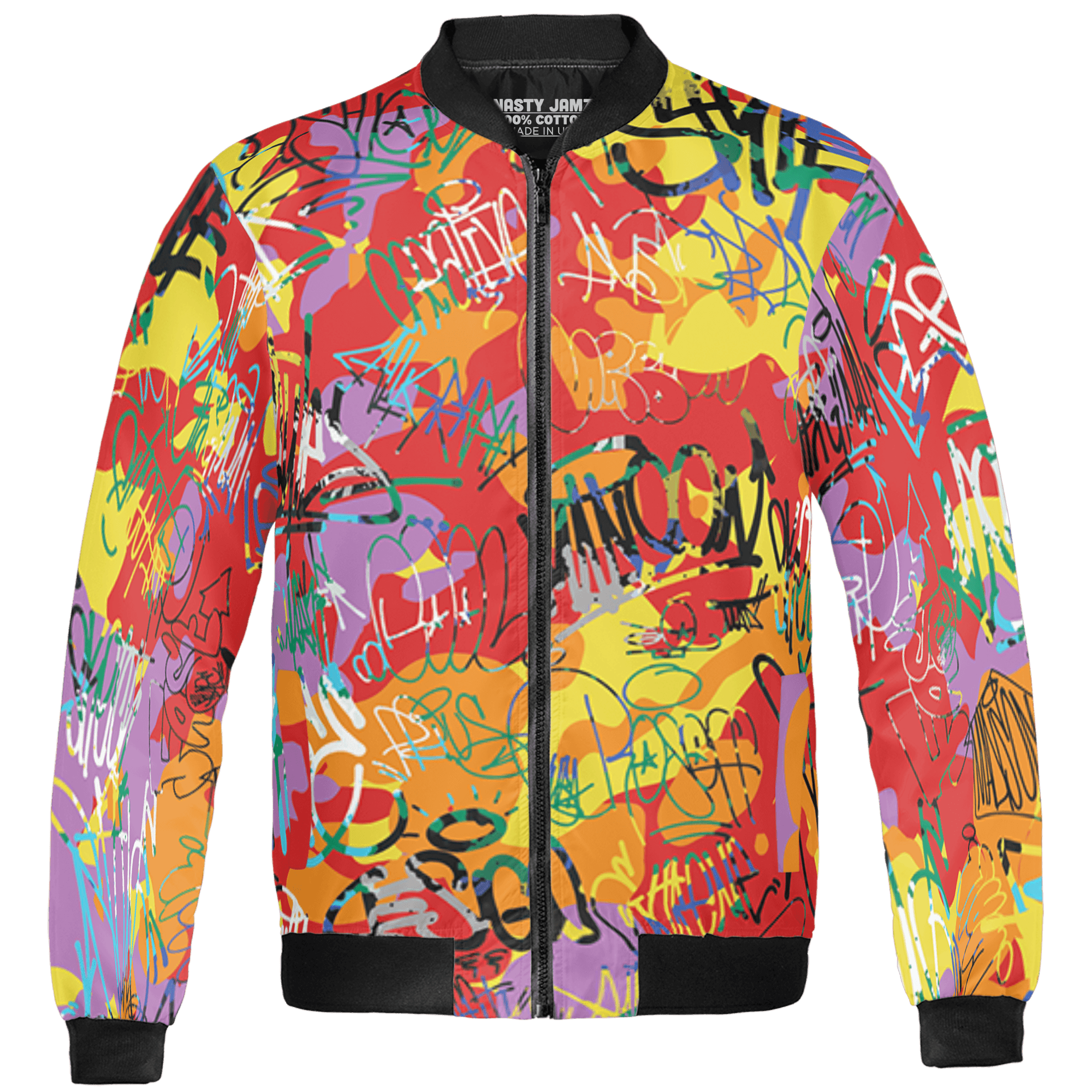 Mid GS Six Championships 1s Jacket Match 23 Hiphop 3D All-Over Print Graffiti Pattern - NastyJamz