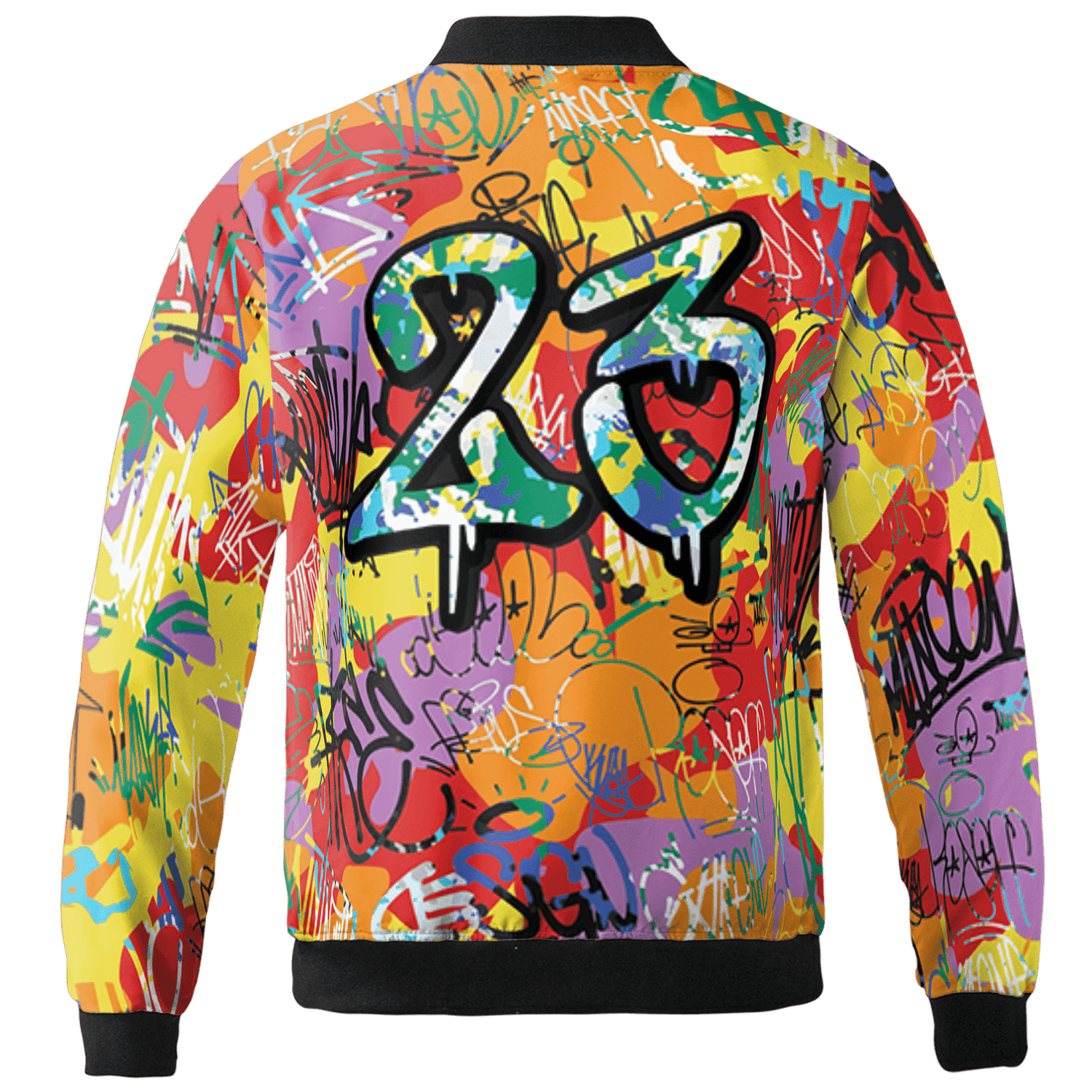 Mid GS Six Championships 1s Jacket Match 23 Hiphop 3D All-Over Print Graffiti Pattern - NastyJamz