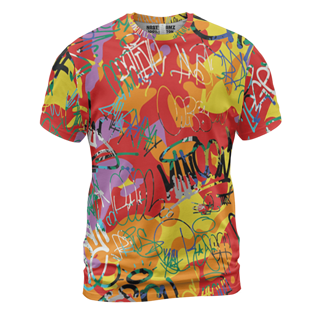 Mid GS Six Championships 1s T Shirt Match 23 Hiphop 3D All-Over Print Graffiti Pattern - NastyJamz
