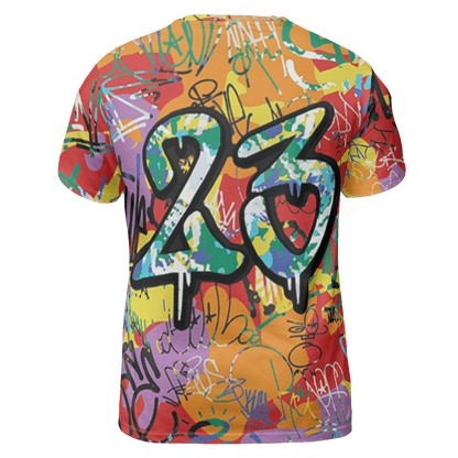 Mid GS Six Championships 1s T Shirt Match 23 Hiphop 3D All-Over Print Graffiti Pattern - NastyJamz
