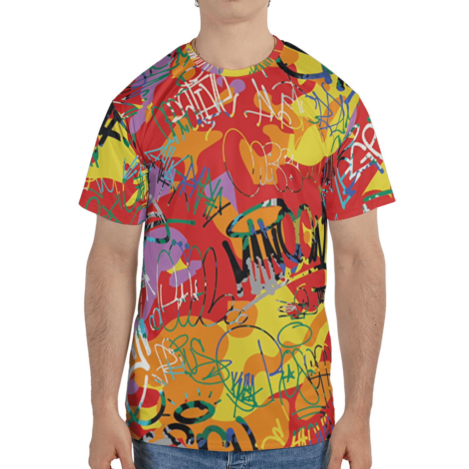 Mid GS Six Championships 1s T Shirt Match 23 Hiphop 3D All-Over Print Graffiti Pattern - NastyJamz