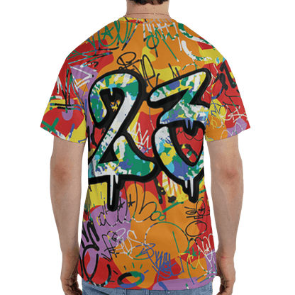 Mid GS Six Championships 1s T Shirt Match 23 Hiphop 3D All-Over Print Graffiti Pattern - NastyJamz