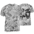 Retro High OG Black White 1s T Shirt Match 23 Hiphop 3D All-Over Print Graffiti Pattern - NastyJamz