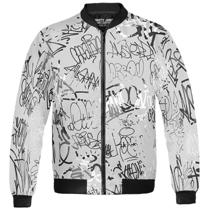 Retro High OG Black White 1s Jacket Match 23 Hiphop 3D All-Over Print Graffiti Pattern - NastyJamz