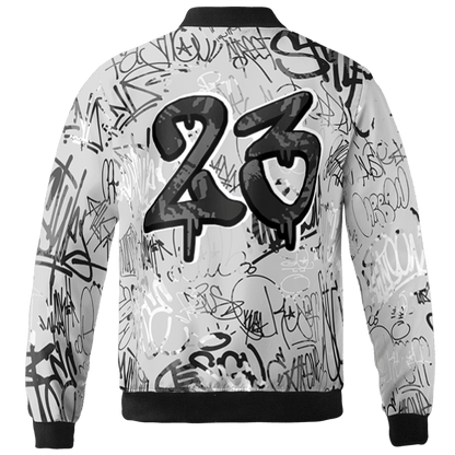 Retro High OG Black White 1s Jacket Match 23 Hiphop 3D All-Over Print Graffiti Pattern - NastyJamz