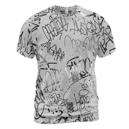 Retro High OG Black White 1s T Shirt Match 23 Hiphop 3D All-Over Print Graffiti Pattern - NastyJamz