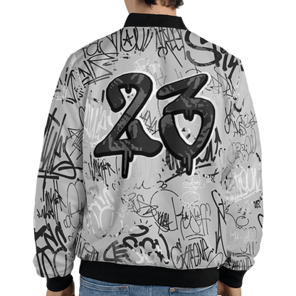 Retro High OG Black White 1s Jacket Match 23 Hiphop 3D All-Over Print Graffiti Pattern - NastyJamz