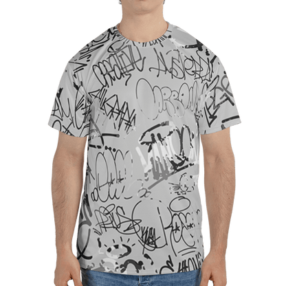 Retro High OG Black White 1s T Shirt Match 23 Hiphop 3D All-Over Print Graffiti Pattern - NastyJamz