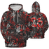Bred Reimagined 4s Hoodie Match 23 Hiphop 3D All-Over Print Graffiti Pattern - NastyJamz