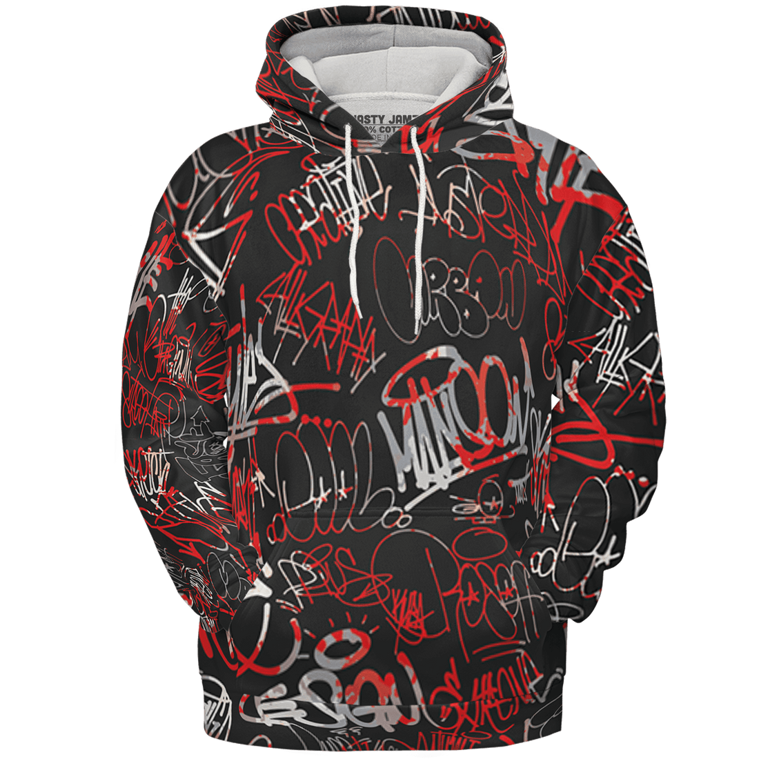 Bred Reimagined 4s Hoodie Match 23 Hiphop 3D All-Over Print Graffiti Pattern - NastyJamz