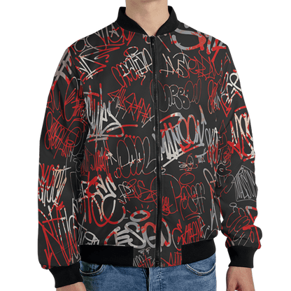 Bred Reimagined 4s Jacket Match 23 Hiphop 3D All-Over Print Graffiti Pattern - NastyJamz