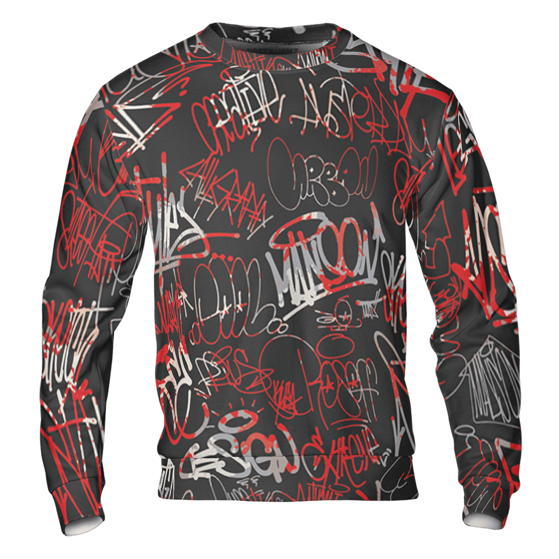 Bred Reimagined 4s Sweatshirt Match 23 Hiphop 3D All-Over Print Graffiti Pattern - NastyJamz