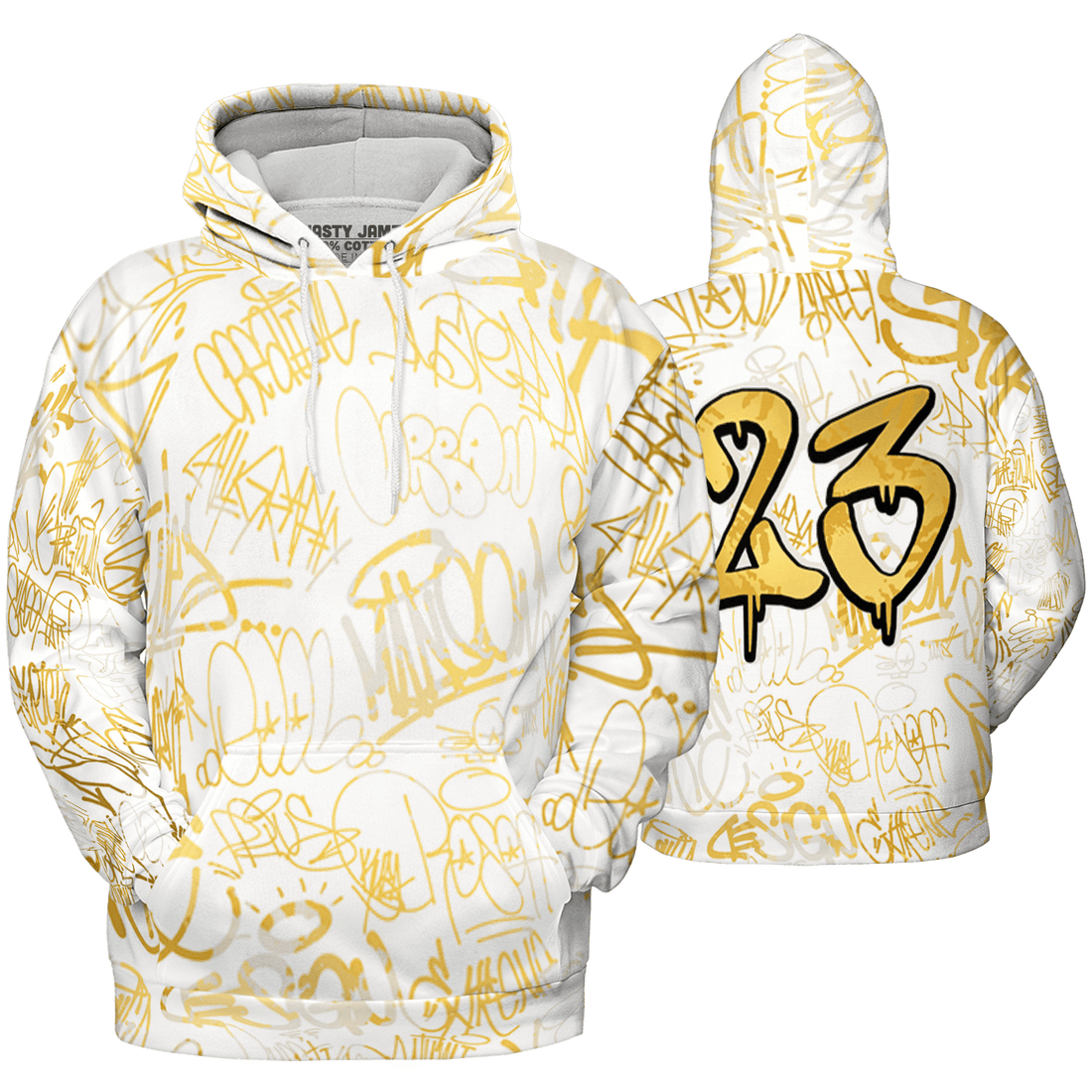 Sail 4s Hoodie Match 23 Hiphop 3D All-Over Print Graffiti Pattern - NastyJamz