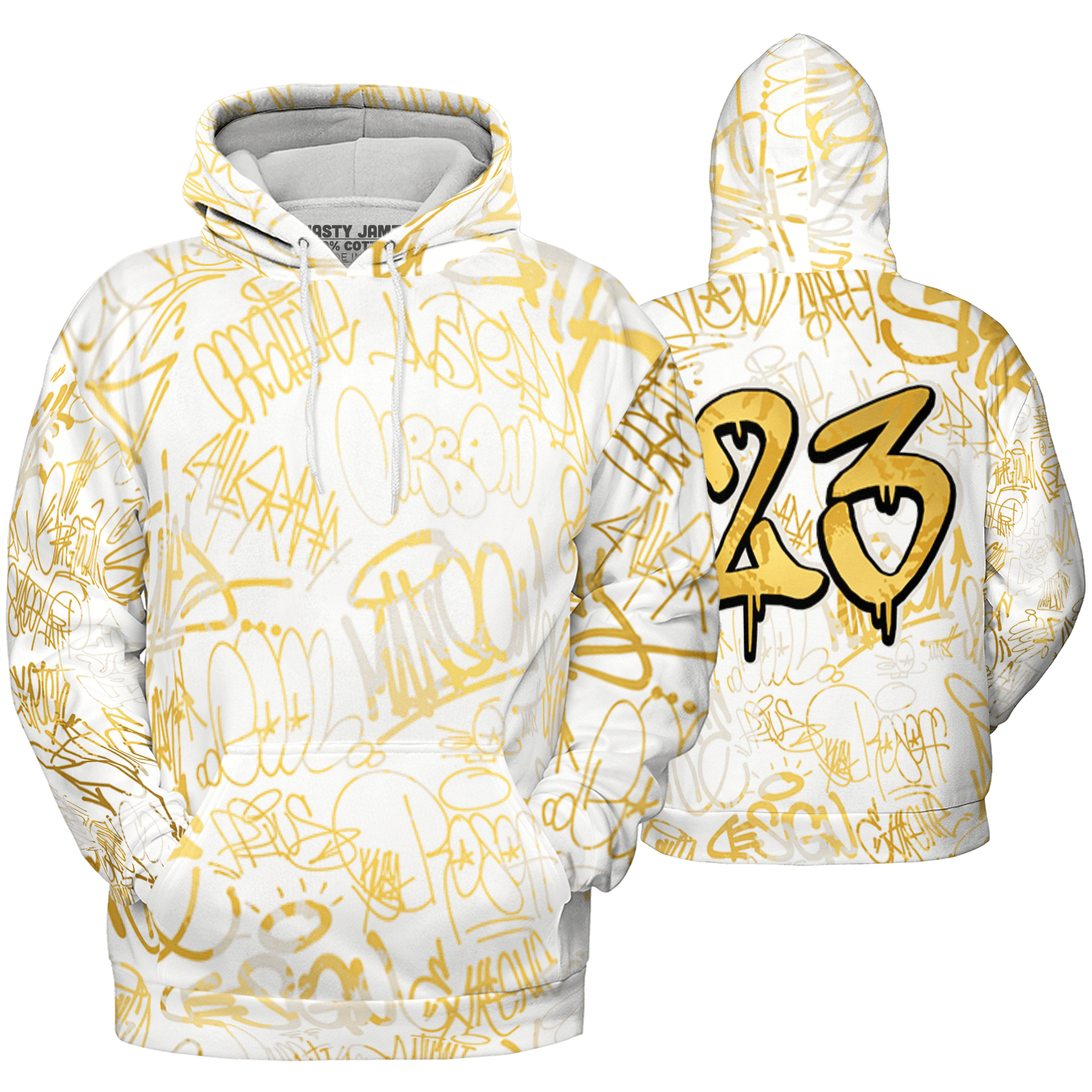 Sail 4s Hoodie Match 23 Hiphop 3D All-Over Print Graffiti Pattern - NastyJamz