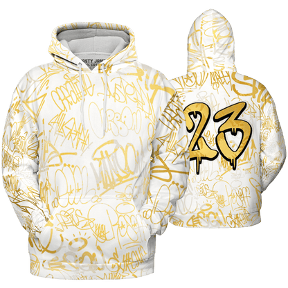Sail 4s Hoodie Match 23 Hiphop 3D All-Over Print Graffiti Pattern - NastyJamz