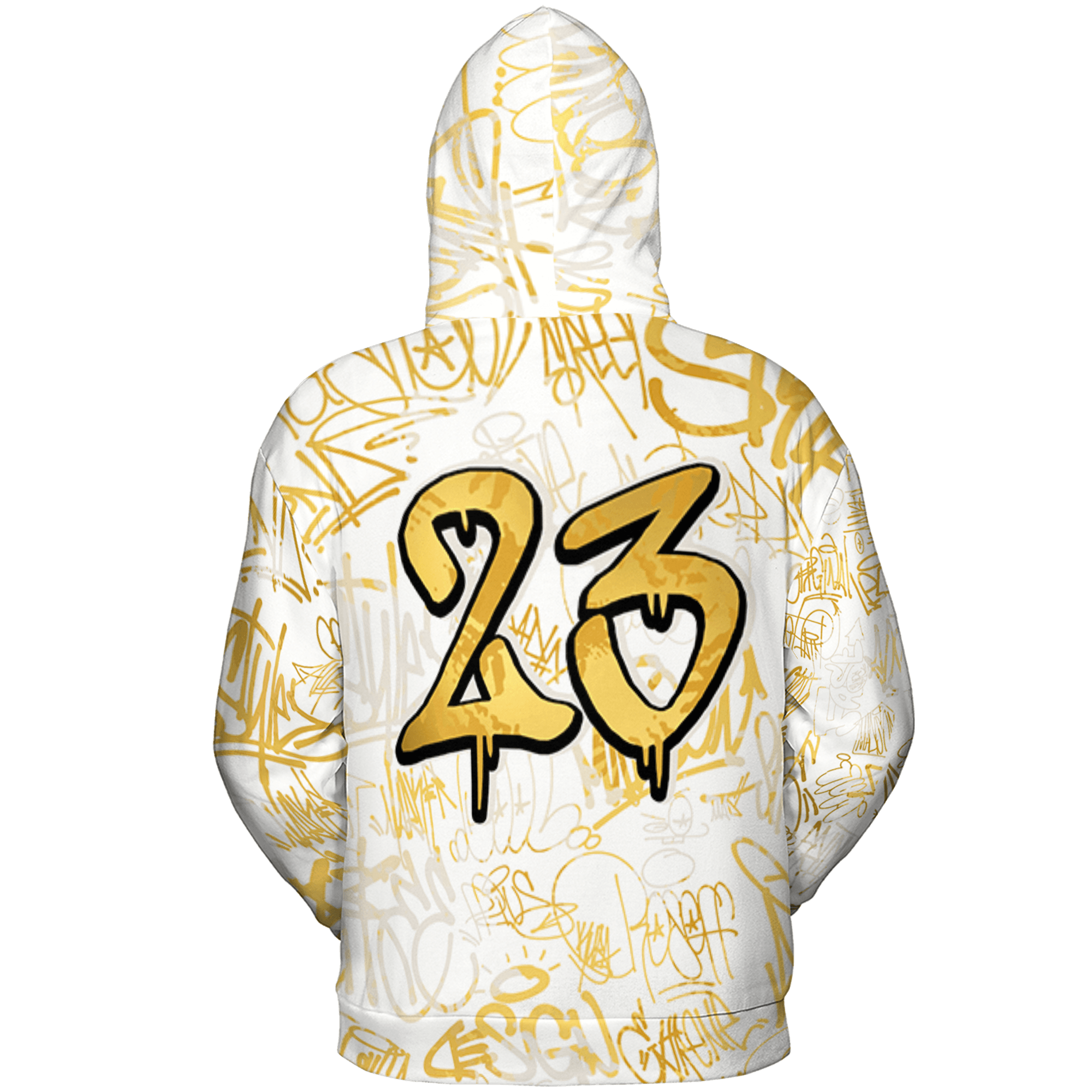 Sail 4s Hoodie Match 23 Hiphop 3D All-Over Print Graffiti Pattern - NastyJamz