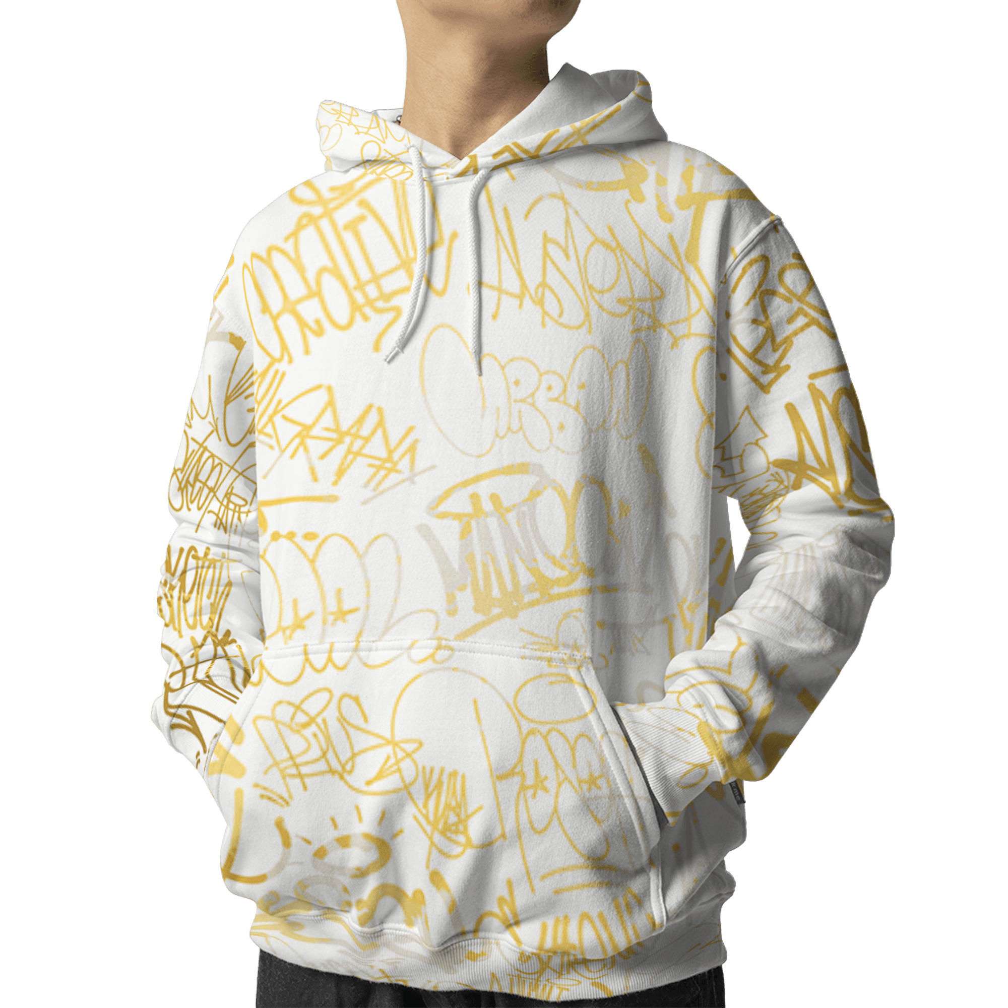 Sail 4s Hoodie Match 23 Hiphop 3D All-Over Print Graffiti Pattern - NastyJamz