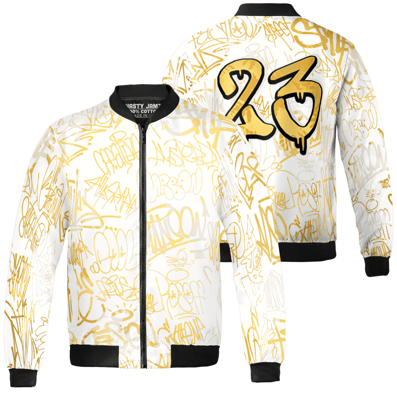 Sail 4s Jacket Match 23 Hiphop 3D All-Over Print Graffiti Pattern - NastyJamz