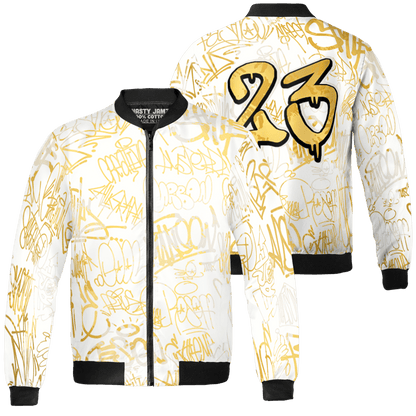 Sail 4s Jacket Match 23 Hiphop 3D All-Over Print Graffiti Pattern - NastyJamz
