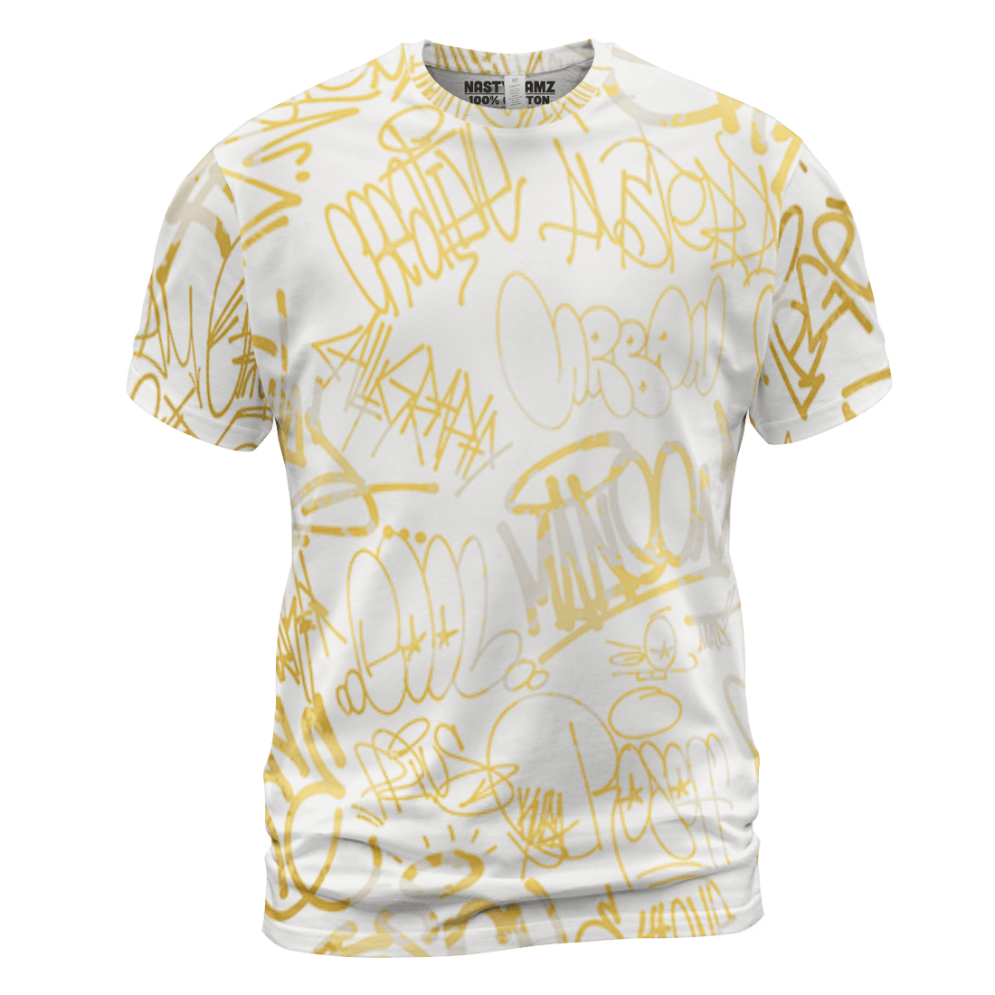 Sail 4s T Shirt Match 23 Hiphop 3D All-Over Print Graffiti Pattern - NastyJamz