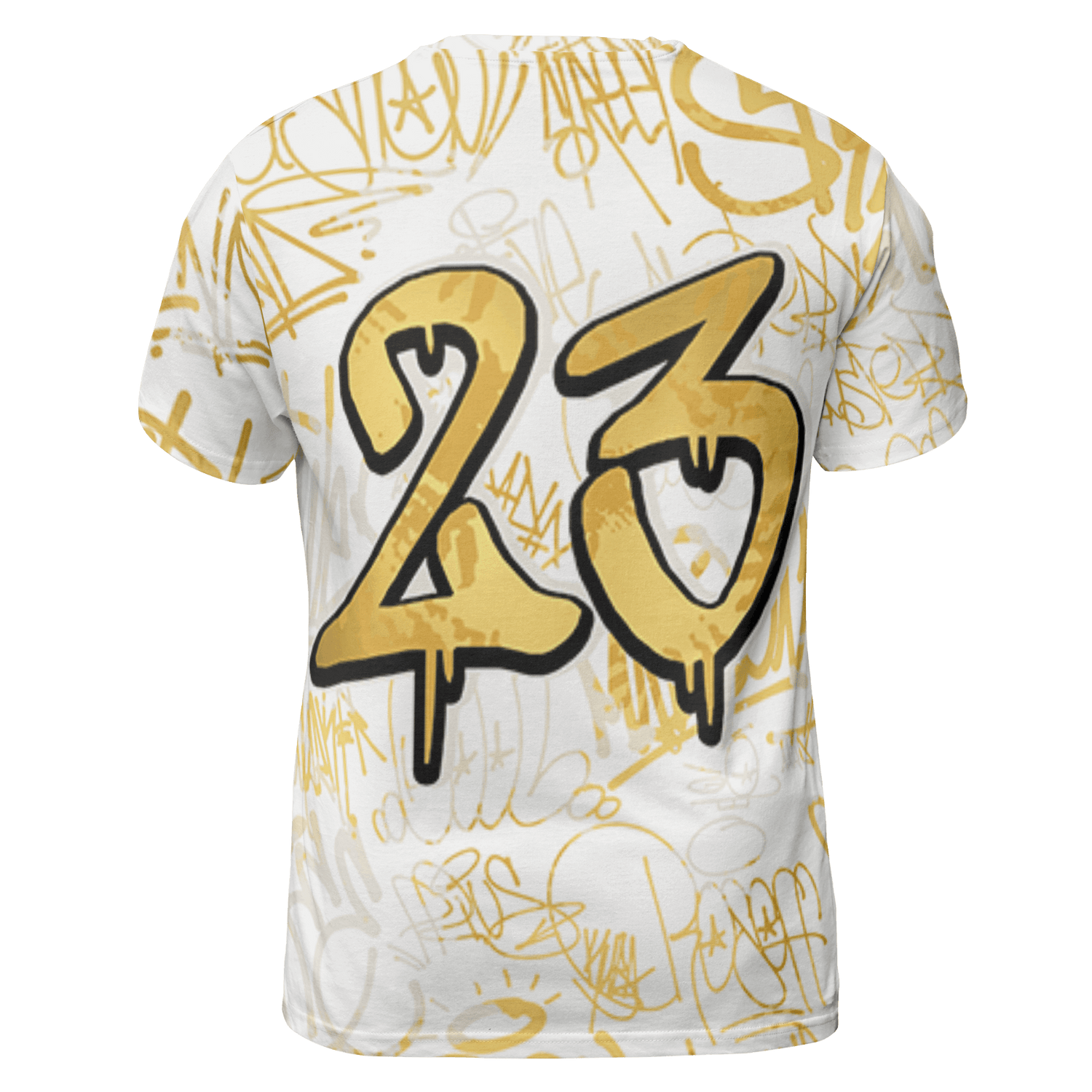 Sail 4s T Shirt Match 23 Hiphop 3D All-Over Print Graffiti Pattern - NastyJamz
