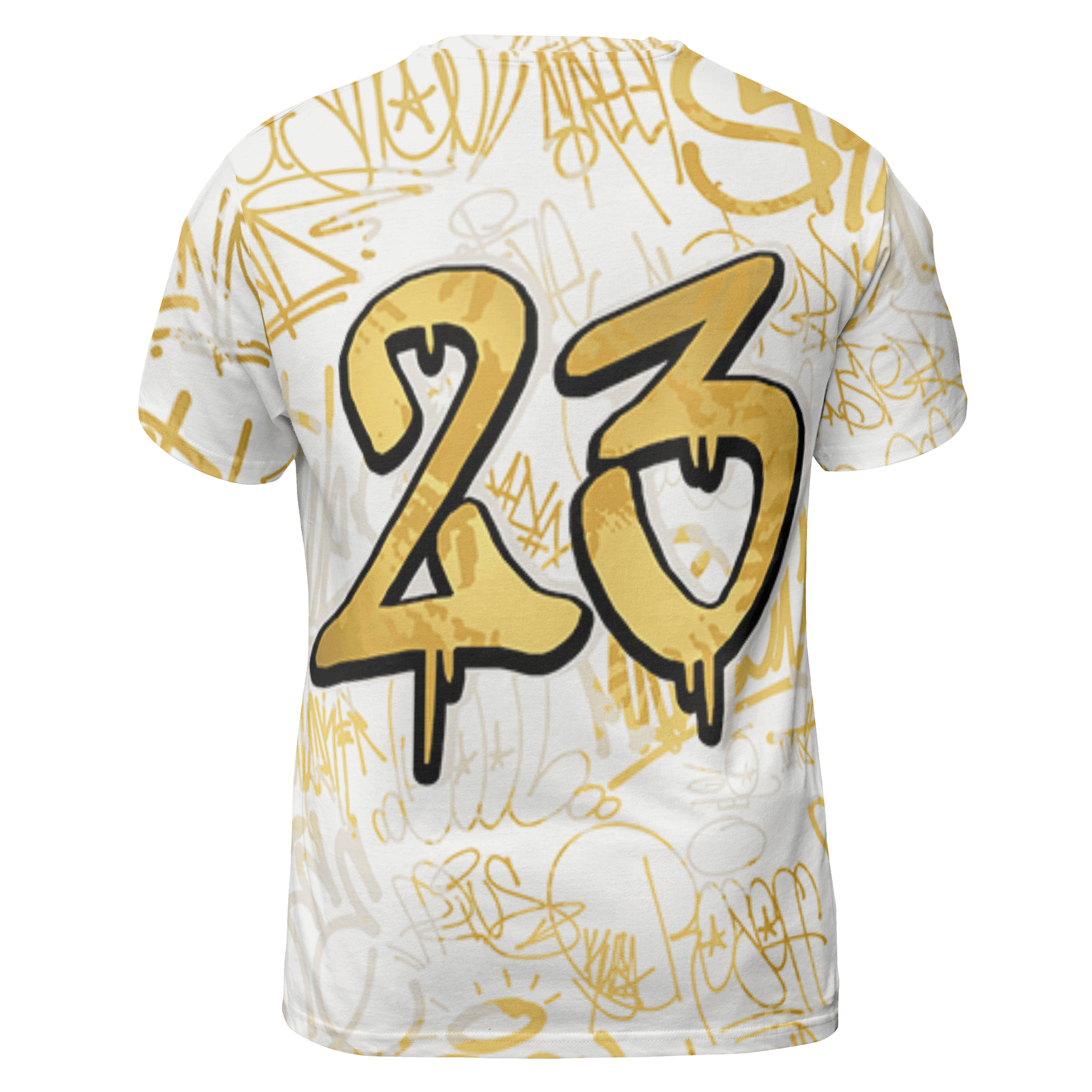 Sail 4s T Shirt Match 23 Hiphop 3D All-Over Print Graffiti Pattern - NastyJamz