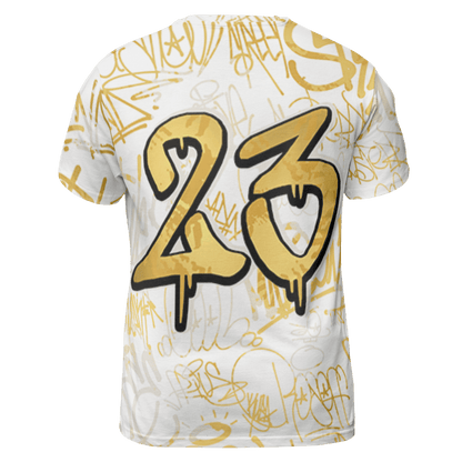 Sail 4s T Shirt Match 23 Hiphop 3D All-Over Print Graffiti Pattern - NastyJamz