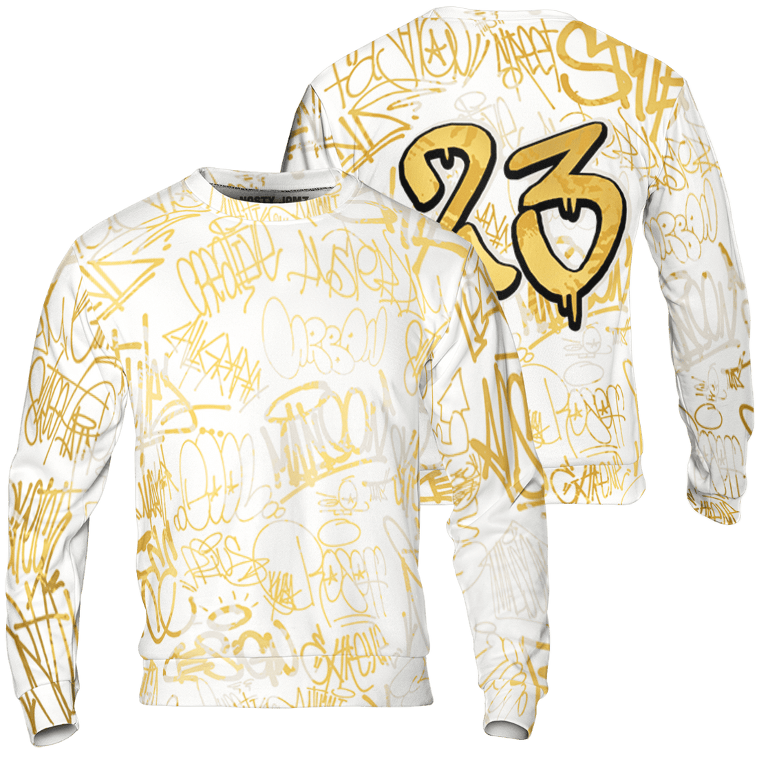 Sail 4s Sweatshirt Match 23 Hiphop 3D All-Over Print Graffiti Pattern - NastyJamz