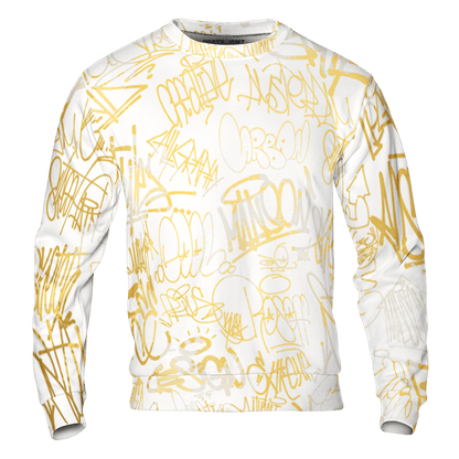 Sail 4s Sweatshirt Match 23 Hiphop 3D All-Over Print Graffiti Pattern - NastyJamz