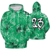 Lucky Green 5s Hoodie Match 23 Hiphop 3D All-Over Print Graffiti Pattern - NastyJamz