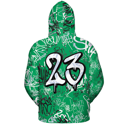 Lucky Green 5s Hoodie Match 23 Hiphop 3D All-Over Print Graffiti Pattern - NastyJamz