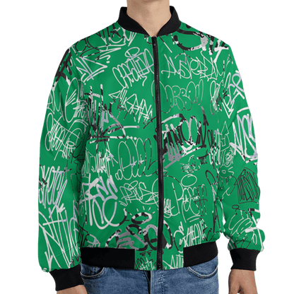 Lucky Green 5s Jacket Match 23 Hiphop 3D All-Over Print Graffiti Pattern - NastyJamz