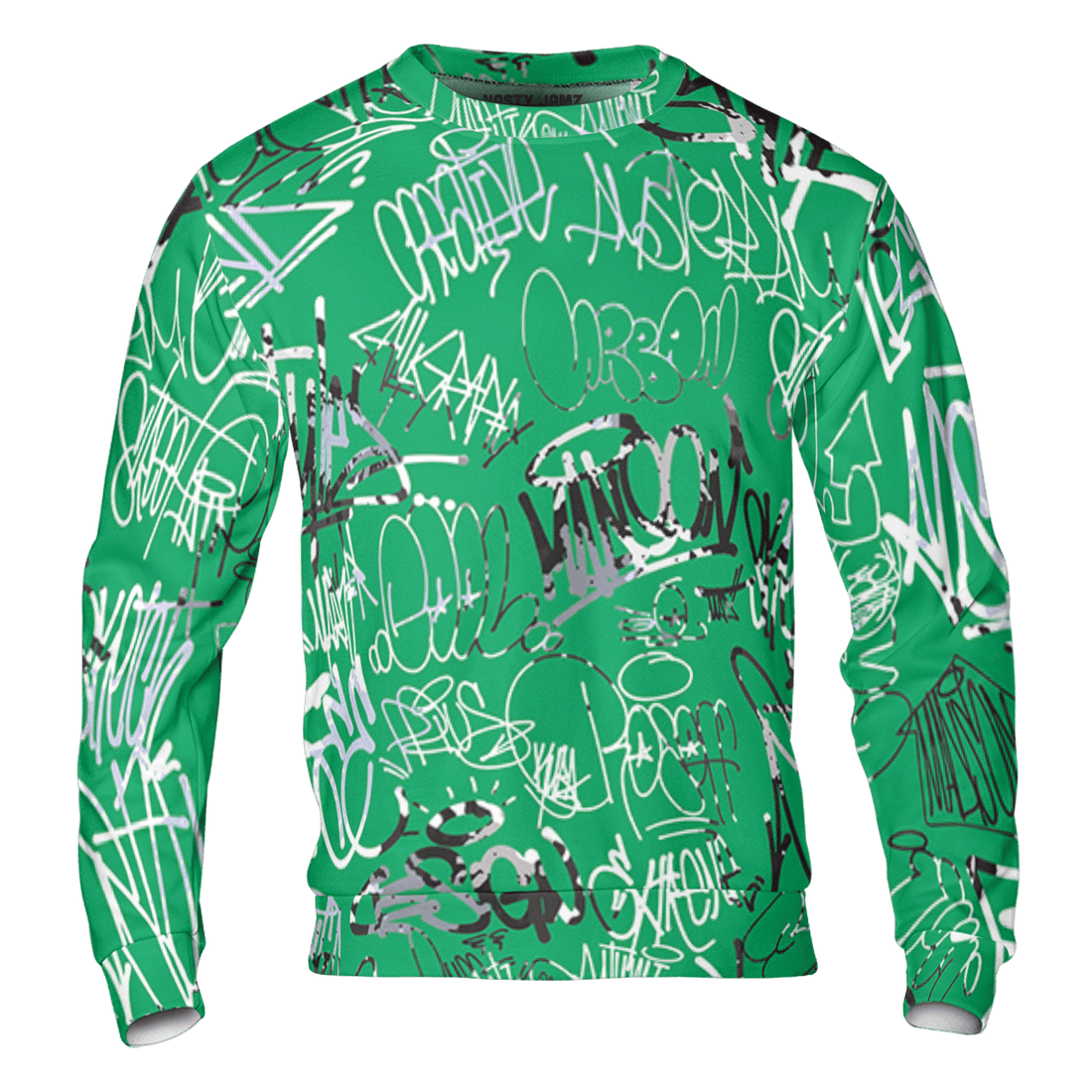 Lucky Green 5s Sweatshirt Match 23 Hiphop 3D All-Over Print Graffiti Pattern - NastyJamz