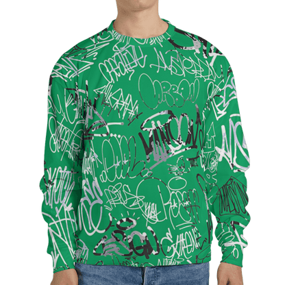 Lucky Green 5s Sweatshirt Match 23 Hiphop 3D All-Over Print Graffiti Pattern - NastyJamz