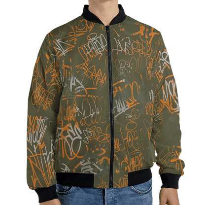 Olive 5s Jacket Match 23 Hiphop 3D All-Over Print Graffiti Pattern - NastyJamz