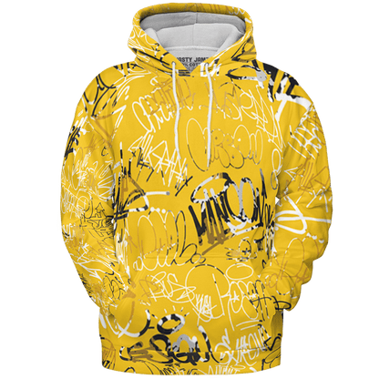 Yellow Ochre 6s Hoodie Match 23 Hiphop 3D All-Over Print Graffiti Pattern - NastyJamz
