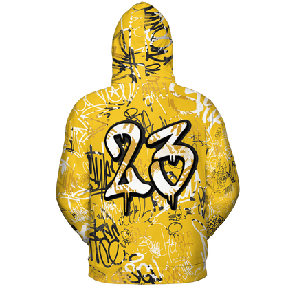 Yellow Ochre 6s Hoodie Match 23 Hiphop 3D All-Over Print Graffiti Pattern - NastyJamz
